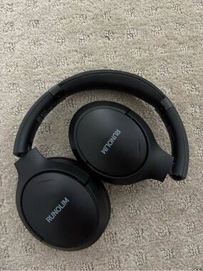 Matte Black Foldable Wireless Over-Ear Headphones